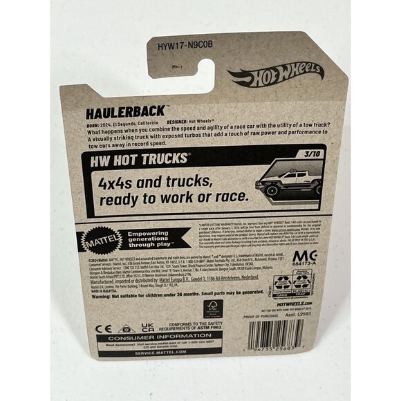 Hot Wheels 2025 Haulerback Yellow Tow Truck HW Hot Trucks Series New on Card - Picture 2 of 7